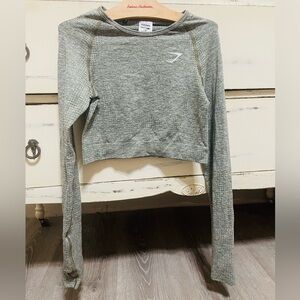 Gymshark Green Long Sleeve Crop Top